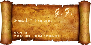 Gombó Ferenc névjegykártya